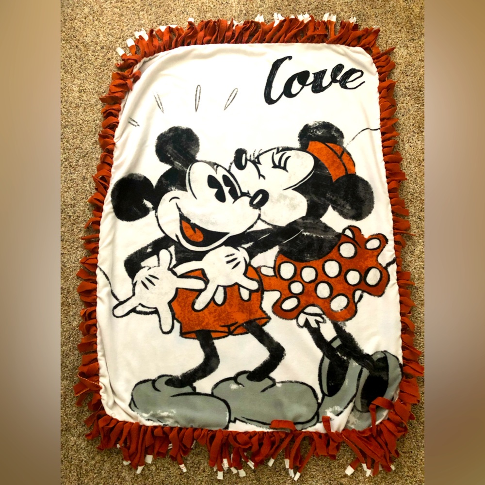 Vintage Mickey & Minnie Mouse Love Blanket